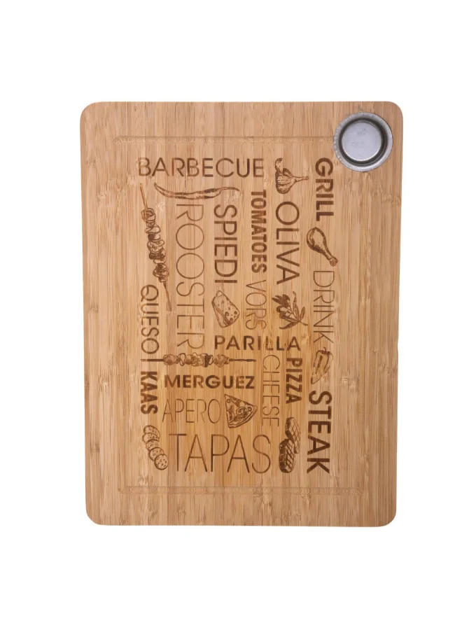 Five Simply Smart Word Rectangular Bamboo Cutting Board Brown 38 x 28 cm 125130A
